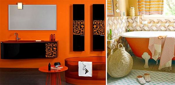 turuncu renkli ev dekorasyon