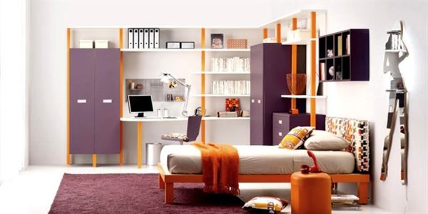 turuncu modern genc odasi