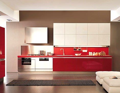 kırmızı mutfak tasarımları