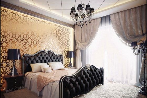 Black-gold-bedroom-design