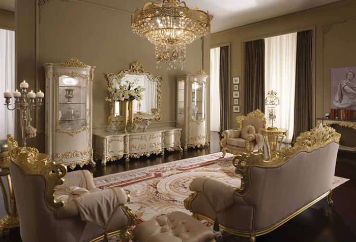 Klasik Barok Tarzı Oturma Odası Dekorasyon