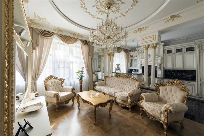Klasik Barok Tarzı Oturma Odası Dekorasyon