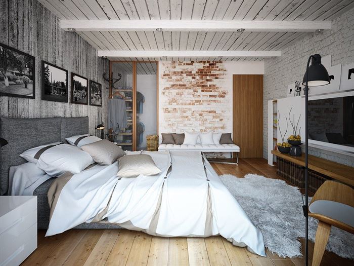 Loft Tarzı Yatak Odası Dekorasyon