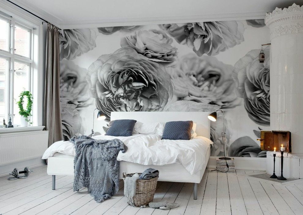 yatak odası resimli duvar kağıt modelleri